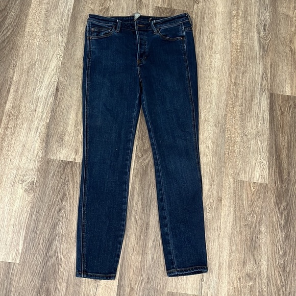Free People Dark Wash High Rise Skinny Jeans Size 28 Button Fly - Picture 4 of 9